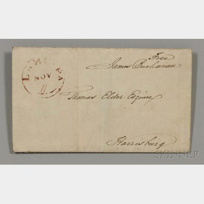 Buchanan, James (1791-1868) Signed Free Frank, 11 November 1827.