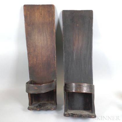 Pair of Peruvian Wood Child Carriers