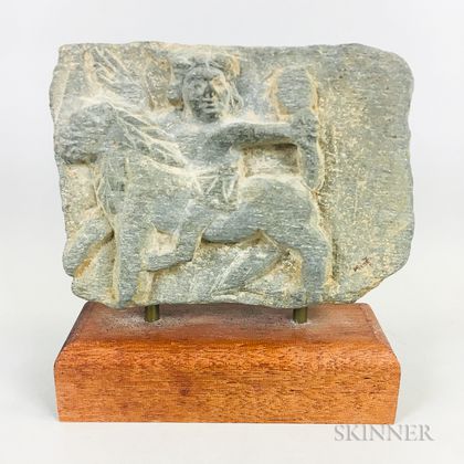 Stone Fragment of a Horse and Rider