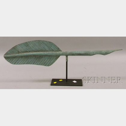 Patinated Copper Quill Pen Weather Vane