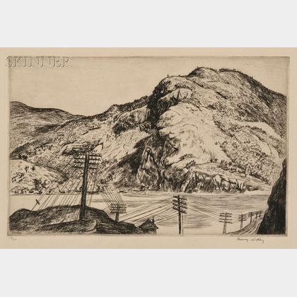 Harry Herman Wickey (American, 1892-1968) Two River Views: Hudson River View