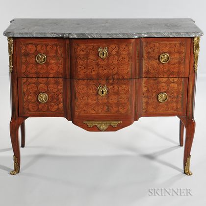Marble-top Marquetry Commode