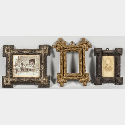 Three Small Tramp Art Frames