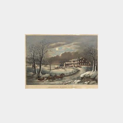 Nathaniel Currier, publisher (American, 1813-1888) AMERICAN WINTER SCENES. Evening