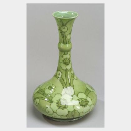 Moorcroft Decorated Green Vase