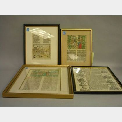 Four Early European Printed Book Leaves