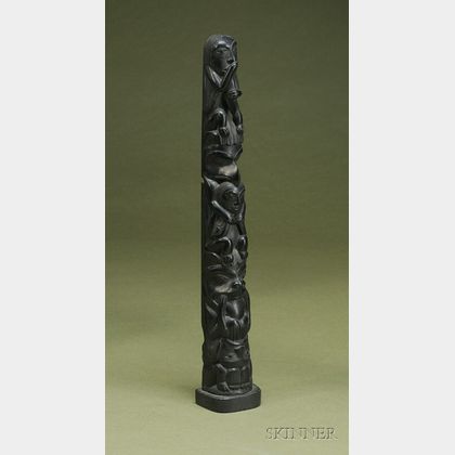 Northwest Coast Carved Argillite Totem Pole
