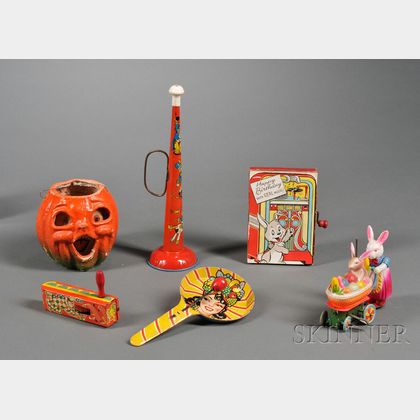Group of Holiday Noisemakers and Other Items