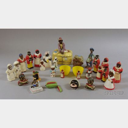 Collection of Vintage Ceramic and Plastic Black Character Figural Kitchenware Items