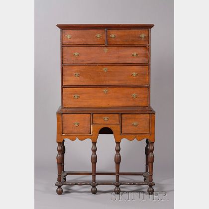 William & Mary Maple High Chest of Drawers