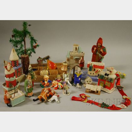 Group of Assorted Early and Vintage Christmas Ornaments and Decorations
