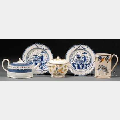 Five English Pearlware Table Items