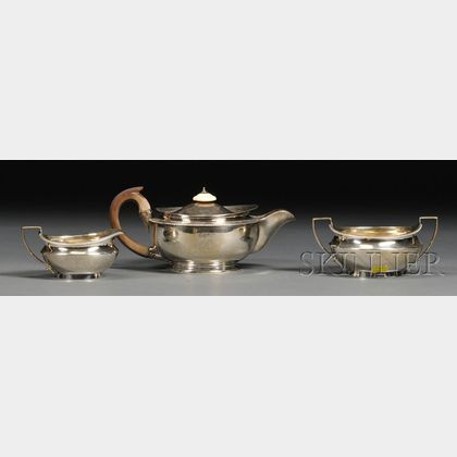 Three-piece George III Silver Tea Set
