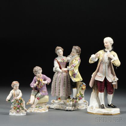 Four Meissen Porcelain Figures