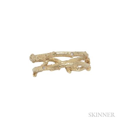 18kt Gold and Diamond "Twig" Ring, Sam Shaw