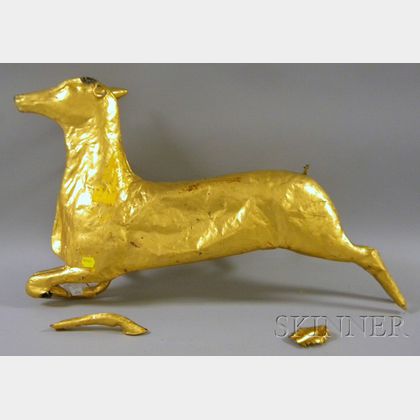 Gilt Molded Copper Leaping Stag Weather Vane