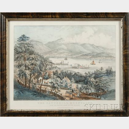 Currier & Ives, publishers (American, 1857-1907) THE CATSKILL MOUNTAINS, FROM THE EASTERN SHORE OF THE HUDSON.