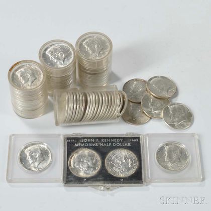 Eighty-nine 1964 Kennedy Half Dollars. Estimate $300-500