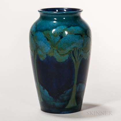 Moorcroft Pottery Moonlit Blue Design Vase