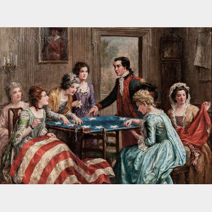 Jennie Augusta Brownscombe (American, 1850-1936) Betsy Ross Sewing the Flag