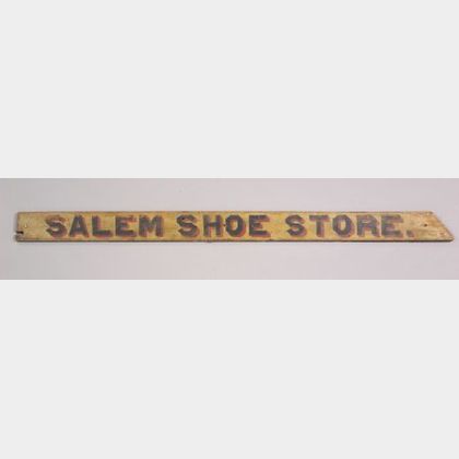 "SALEM SHOE STORE" Painted Wooden Trade Sign