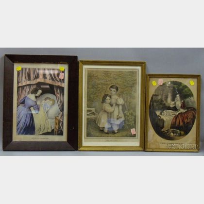 Six Framed 19th Century Hand-colored Lithograph Prints