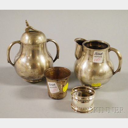 Fabian Mexican Sterling Silver Pear-shaped Creamer and Lidded Sugar