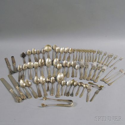 Group of Miscellaneous Mostly Sterling and Coin Silver Flatware