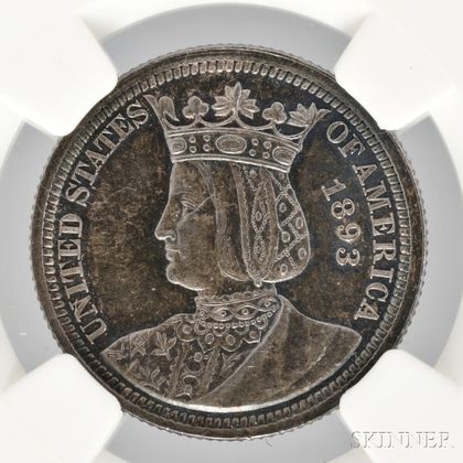 1893 Isabella Commemorative Quarter, NGC MS63 Prooflike. Estimate $300-500