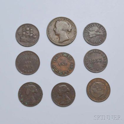 Nine Early Canadian Coins and Tokens