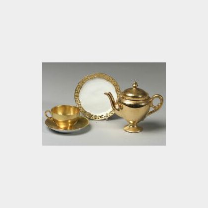 Large Collection of Gilt and Parcel Gilt Porcelain Tablewares