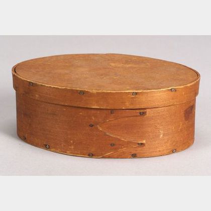 Covered Oval Pine Box