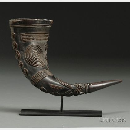 African Carved Horn Cup