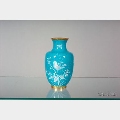 Minton Porcelain Turquoise Blue Ground Vase