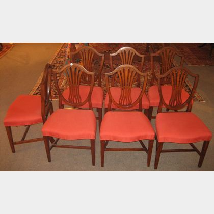 Set of Seven Federal Shield-back Side Chairs