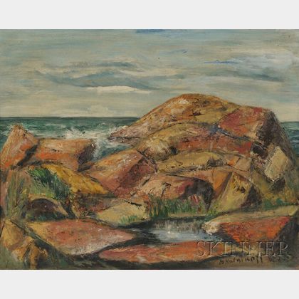 Betty E. Skolnikoff (American, 1902-1998) Lot of Two Coastal Landscapes: Bass Rocks