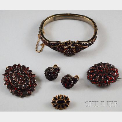 Small Group of Antique Garnet Jewelry