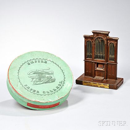 Green "Empire Paper Collars." Box and a Pipe Organ Model