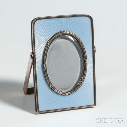 Fabergé .916 Silver and Guilloché Enamel Two-sided Frame
