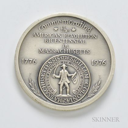 Medallic Art Co. Silver American Revolution in Massachusetts Bicentennial Medal