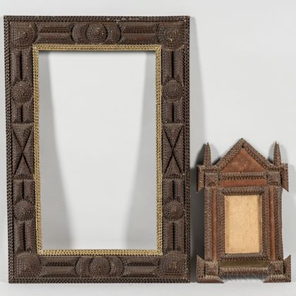 Two Elaborate Tramp Art Frames