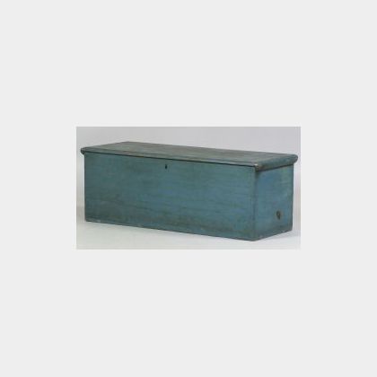 Blue Painted White Pine Six-board Chest