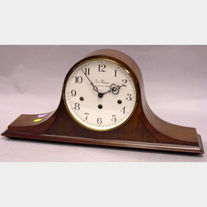 Seth Thomas Mahogany Westminster Chime Tambour Mantel Clock. 