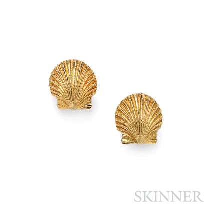 18kt Gold Seashell Earclips, Schlumberger, Tiffany & Co.