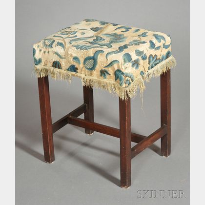 Chippendale Mahogany Upholstered Footstool