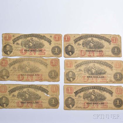 Five Richmond, Virginia $1 Treasury Notes