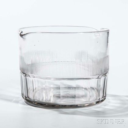 Colorless Cut Glass Wine Rinser