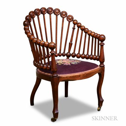 Turned Mahogany Spindle Chair