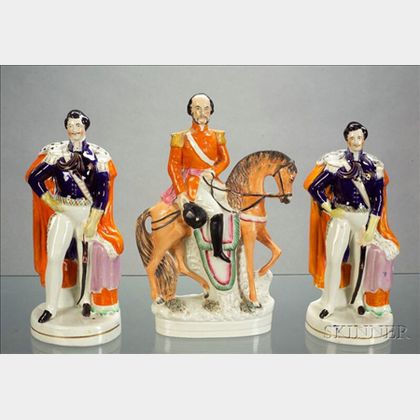 Three Staffordshire Figures of Prussian General Harding