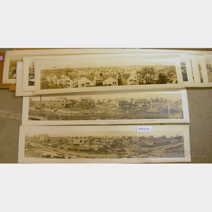 Set of Twenty 1918 Panoramic Photographs of Baker Basin Area, Quincy, Massachusetts, Fore River Shipyard Housin... 
